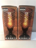 Mosaic candle holders in original boxes