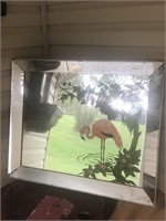 Vintage Mid Century Flamingo themed wall hanging