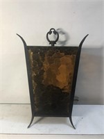Vintage Mid Century metal amber glass wall light