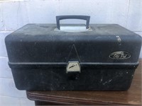 Vintage Old Pal fishing tackle box with contents