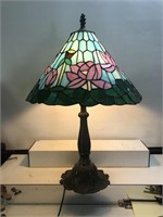 Vintage Beautiful stain glass lamp  approx 30”