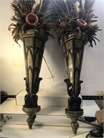 Beautiful pair of wall sconces floral wall