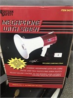 Western safety megaphone with siren
