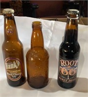 Vintage Amber Pop Bottles