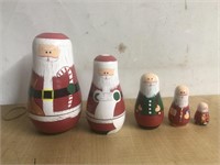 Christmas wooden stacking Santa doll set