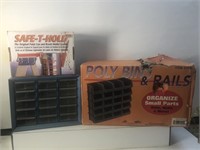 Poly storage bins oragainizer bolt bin and a safe