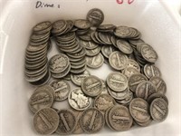 $12 in Mercury Dimes