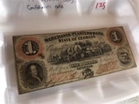 1859 $1 Savannah, Georgia Confederate Note