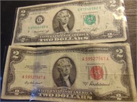 (2) $2 Notes (1) Red Seal