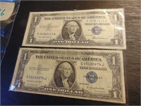 (2) $1 Silver Certificates
