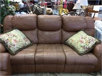 Brown double reclining sofa