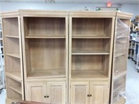 Four piece wall unit bookcases