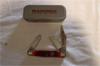 Case (Red) Stockman w/ Marines Etching