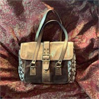 Coach leather & suede signature handbag
