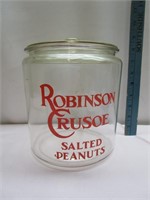 Vintage Robinson Crusoe Peanut Store Jar