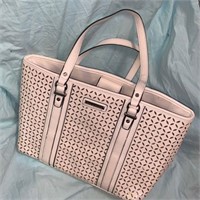 DANA BUCHMAN Wht/silver footed leather bag