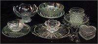 CLEAR GLASS BOWLS, SERVING DISHES, PLATTERS