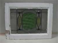 20"x 15.5" Vintage Stained Glass Window Paint Loss