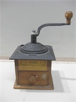 Vintage Wood & Iron Colonial Coffee Mill Untested