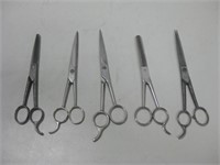 Five Pairs Hair Shears As Shown Untested