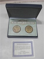 Two Novelty Coin Replicas In Case As Shown