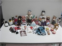 Lot Of Assorted Vintage Dolls Tallest Measures 12"