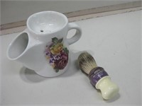 4" Tall Ceramic Shave Mug & Brush