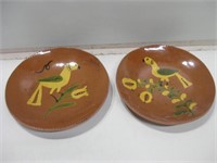 Two 10.5" Diameter Signed Clay Plates