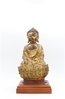 Lacquer Gilt Bronze Image of Buddha