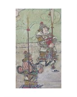 Ming Fresco Fragment of Palace Warriors