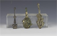 Three Archaic and Archaistic Bronze Belt Hooks