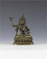 Seated Manjusri Boddhisattva in Bronze