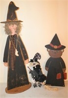 Tole Painted Wooden Halloween Decorations Witch