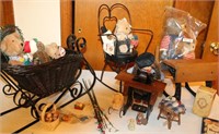 Items for Dolls, Desk, Carriage, Chair Bears