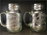 2 Custom "Four Winds" Drinking Glasses - Value $25