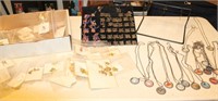 Handcrafted Jewelry Lot with Display