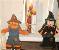 Witch & Scarecrow Shelf Sitters & Candles