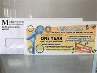 One Year Subscription to The Wingham Advance Times