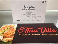 $50 Gift Certificate Thai Ville Restaurant