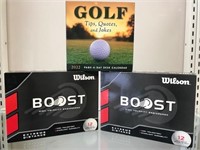 24 Wilson Boost Golf Balls & 2022 Calendar