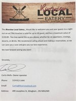 Dinner for 4 at  Riverview Local Eatery $150 Value