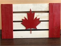 24" x 40" Wooden Canadian Flag - Value $75