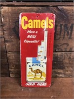 Original Camels Sold Here Tin Thermometer