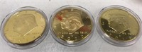 3 Donald Trump Coins Goldtoned (2018-2020)