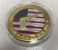 Second Amendment Coin Gold-toned