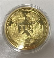 Yes Or No Coin Goldtoned