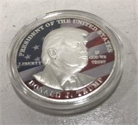 Donald Trump Coin Silvertoned