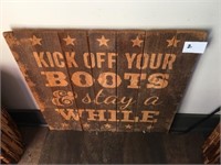 Wood Boots Plaque  (24" x 24")