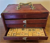 Mahjong Game in Box with 5 Drawers