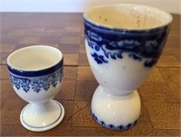 Two Flow Blue Egg Cups